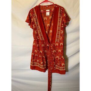 NEW NWT WOMENS SIZE MEDIUM M TIE CARDIGAN RUFFLES SHORT SLEEVE Boho